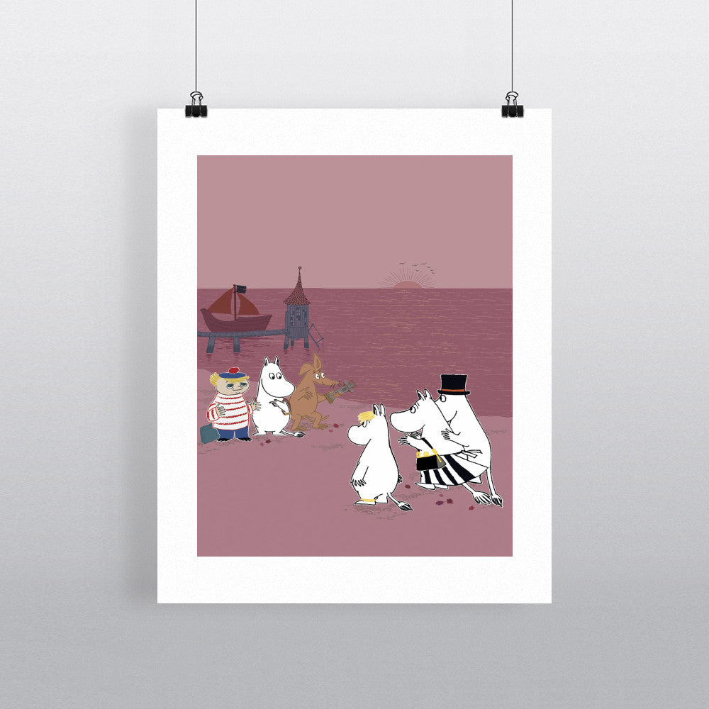 Moomintroll and friends on the beach 11x14 Print