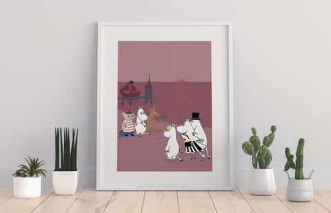 Moomins At The Beach - 11X14inch Premium Art Print