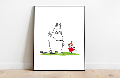Moomintroll And Little My Dancing - 11X14inch Premium Art Print