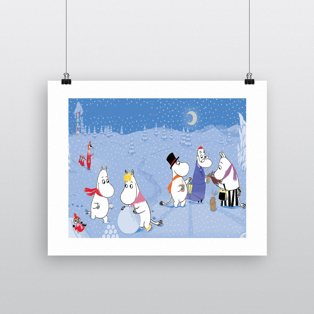 The Moomins play in the snow 11x14 Print