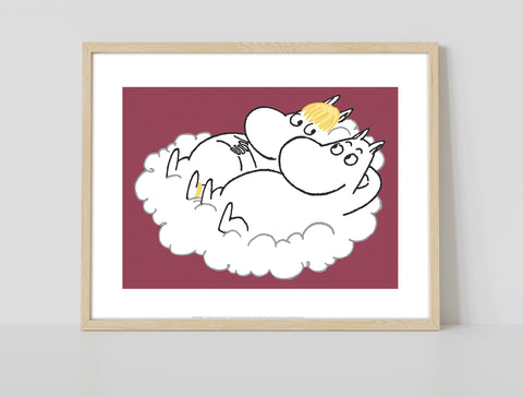 Moomin In The Clouds - 11X14inch Premium Art Print