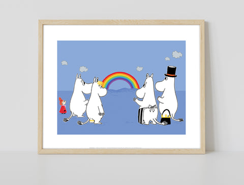 Moomins Watch The Rainbow - 11X14inch Premium Art Print