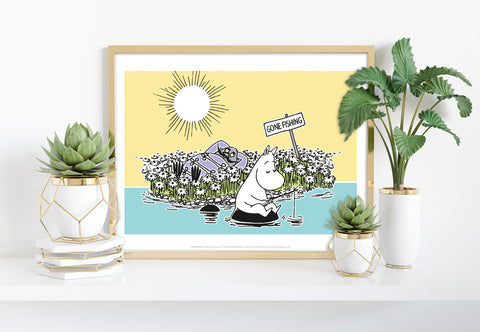 Moomin Gone Fishing - 11X14inch Premium Art Print