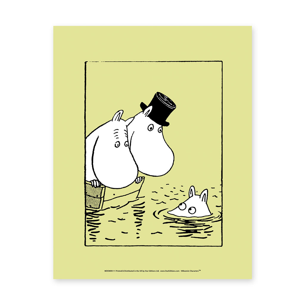 MOOMIN111: Moomin on Water. 11x14 Framed Print