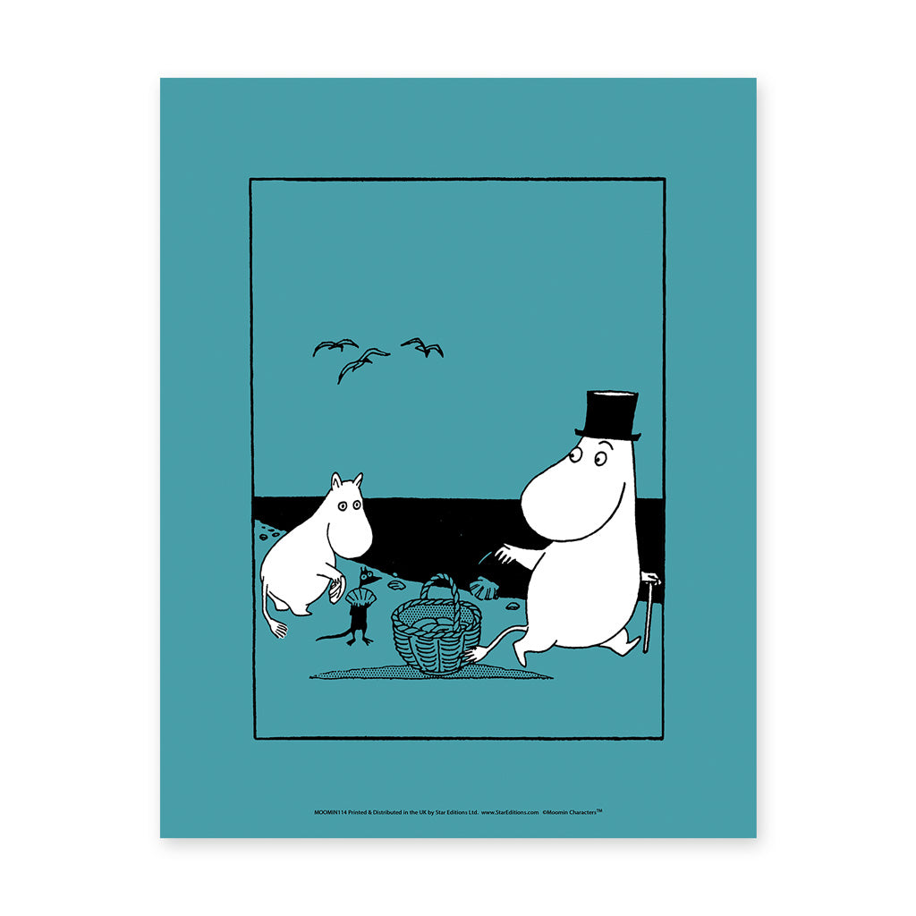 MOOMIN114: Moomin Pappa Beach. 11x14 Framed Print