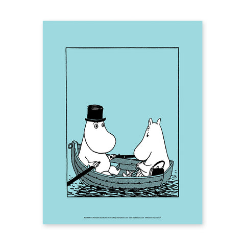 MOOMIN115: Moomin Rowing. 11x14 Framed Print