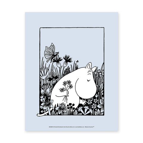 MOOMIN116: Moomin Flowers. 11x14 Framed Print