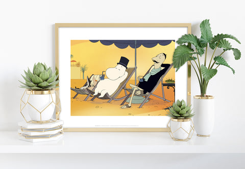 Moomin On A Deck Chair - 11X14inch Premium Art Print