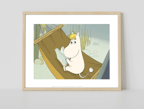 Moomin Reading On A Hammock - 11X14inch Premium Art Print