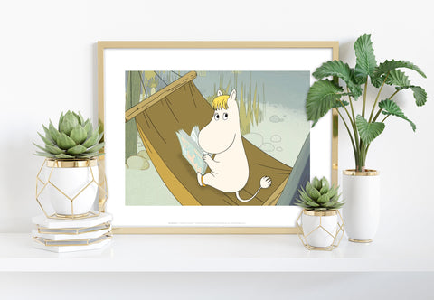 Moomin Reading On A Hammock - 11X14inch Premium Art Print