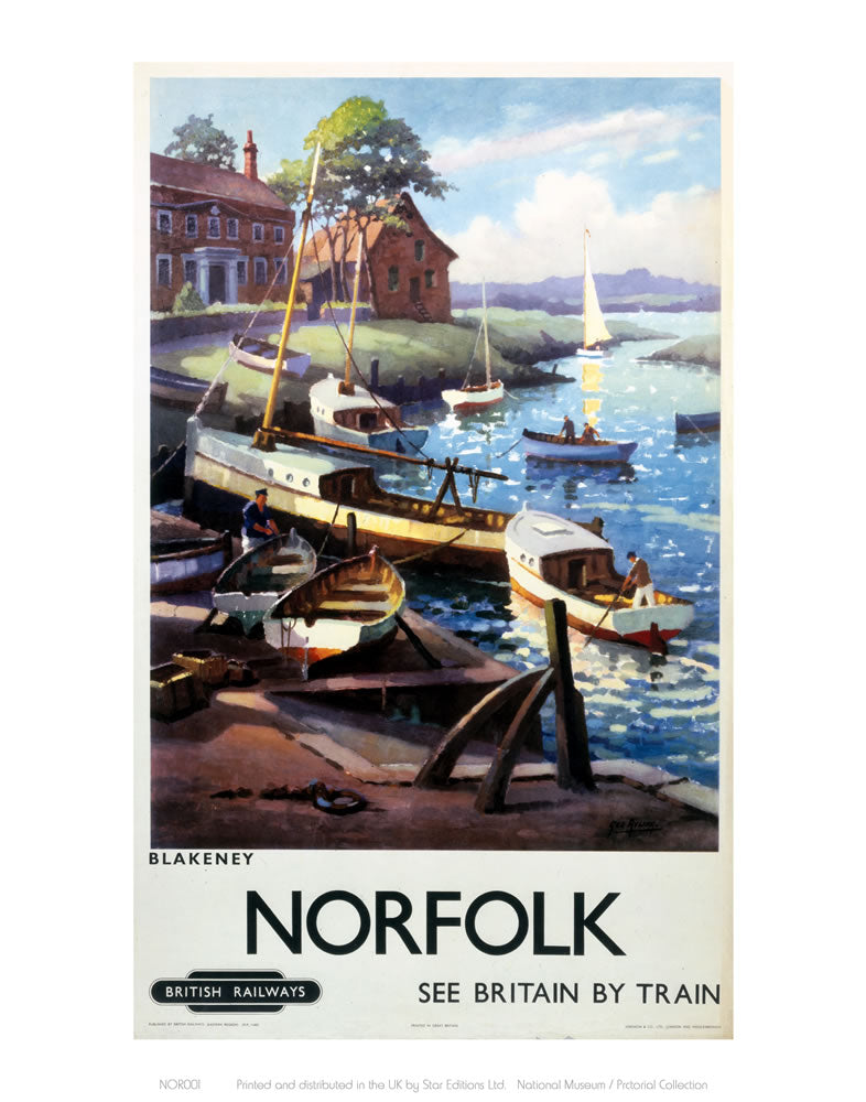 Blakeney Boats Norfolk 24" x 32" Matte Mounted Print