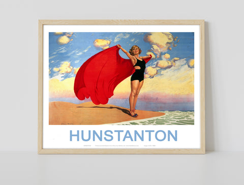 Hunstanton Girl With Red Blanket - 11X14inch Premium Art Print