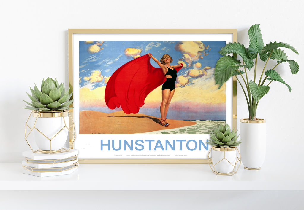 Hunstanton Girl With Red Blanket - 11X14inch Premium Art Print