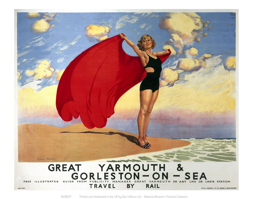 Great Yarmouth Girl with Red Blanket 24" x 32" Matte Mounted Print