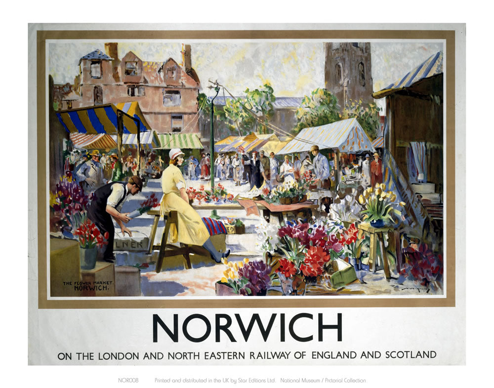 Norwich Market 24" x 32" Matte Mounted Print