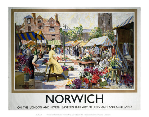 Norwich Market 24" x 32" Matte Mounted Print