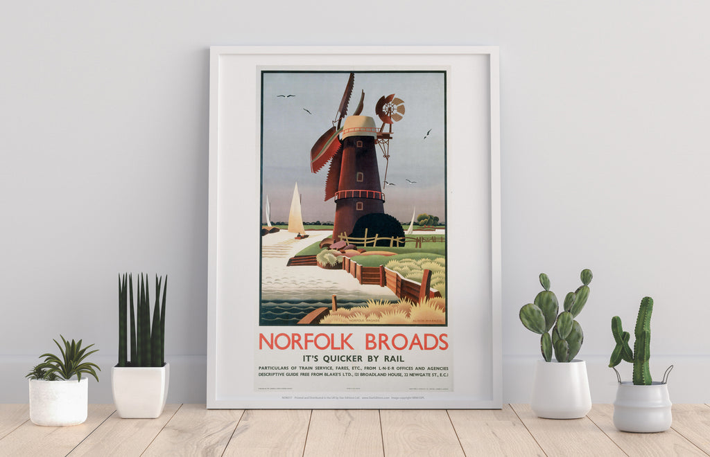 Norfolk Broads Windmill - 11X14inch Premium Art Print