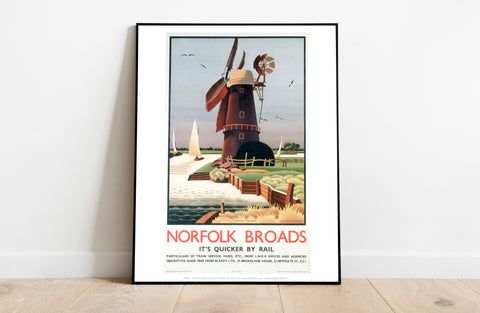 Norfolk Broads Windmill - 11X14inch Premium Art Print