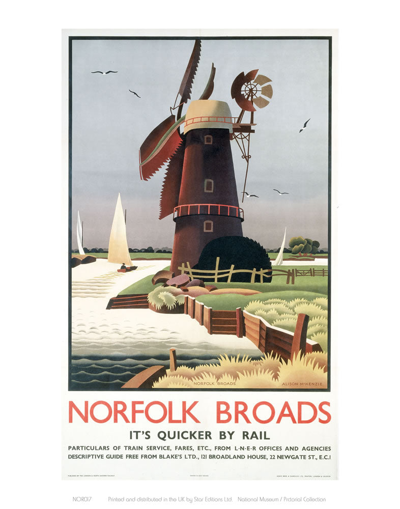 Norfolk Broads Windmill 24" x 32" Matte Mounted Print