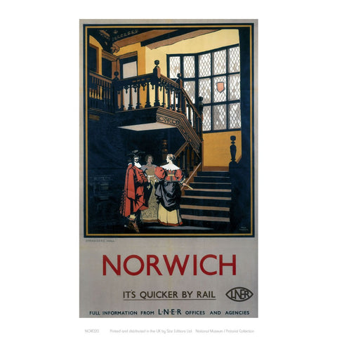 Norwich Inside Tudor Building 24" x 32" Matte Mounted Print