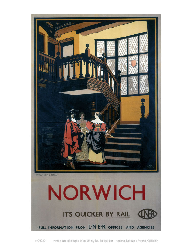 Norwich Inside Tudor Building 24" x 32" Matte Mounted Print
