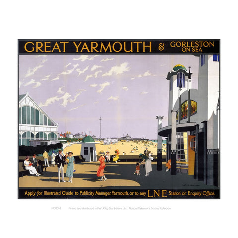 Great Yarmouth sea front 24" x 32" Matte Mounted Print