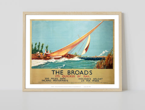 Broads Boat Blowing To Side - 11X14inch Premium Art Print