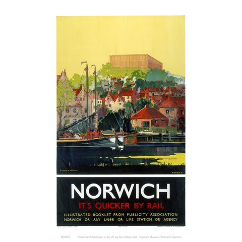 Norwich City Yellow Sky 24" x 32" Matte Mounted Print