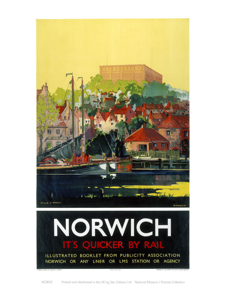 Norwich City Yellow Sky 24" x 32" Matte Mounted Print