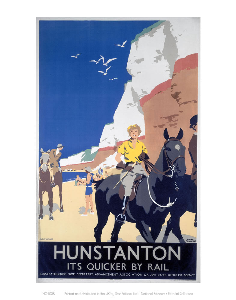 Hunstanton Woman on Horse 24" x 32" Matte Mounted Print