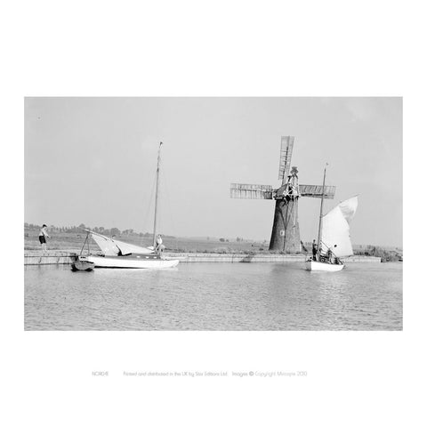 B&W Photo of Broads 24" x 32" Matte Mounted Print