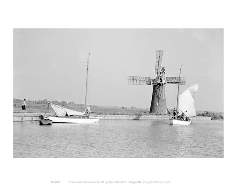 B&W Photo of Broads 24" x 32" Matte Mounted Print