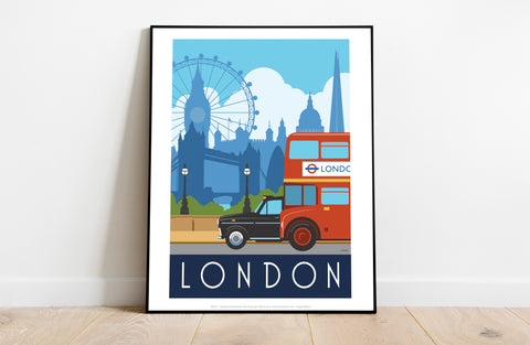 London - Famous Buildings And Transport - Premium Art Print
