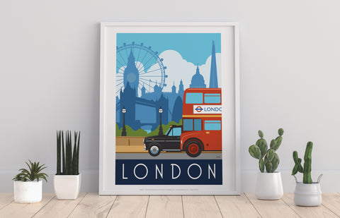 London - Famous Buildings And Transport - Premium Art Print