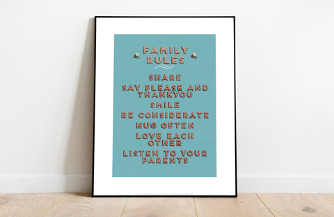 Poster -Family Rules - 11X14inch Premium Art Print