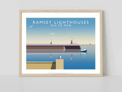 Ramsey Lighthouses, Isle Of Man By Richard O'Neill Art Print