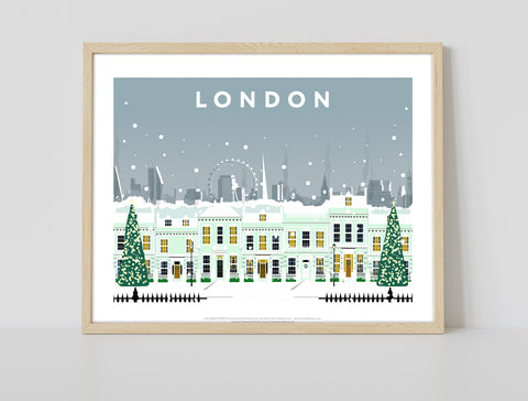 Cherry Tree Lane In The Snow By Richard O'Neill Art Print