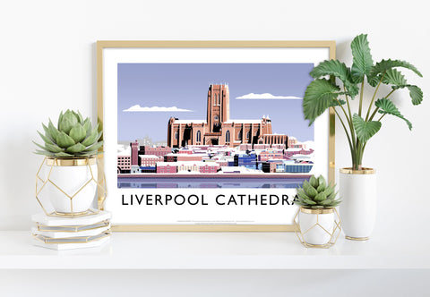 Liverpool Cathedral In Snow By Richard O'Neill Art Print