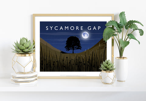 Sycamore Gap, Night By Artist Richard O'Neill - Art Print