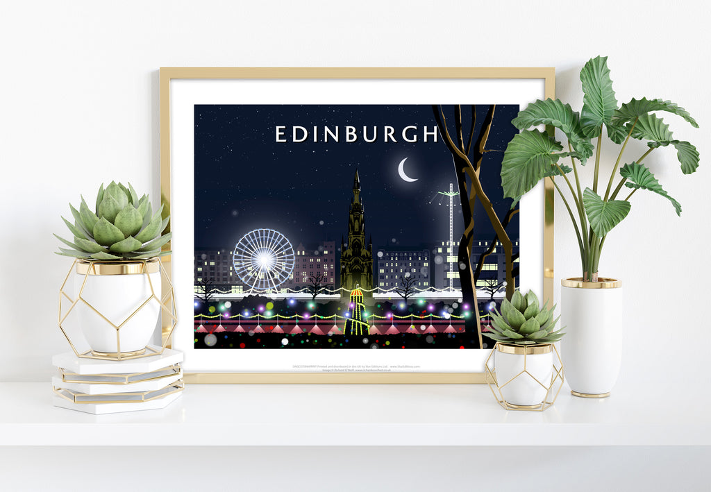 Edinburgh, Night By Artist Richard O'Neill - Art Print