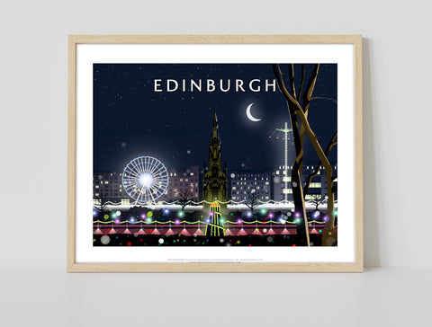 Edinburgh, Night By Artist Richard O'Neill - Art Print