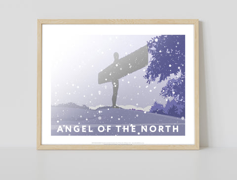 Angel Of The North, Snow By Artist Richard O'Neill Art Print