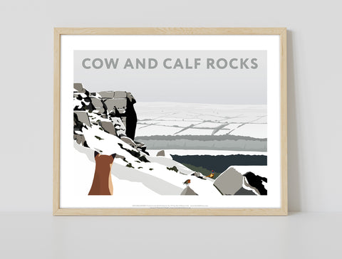 Cow And Calf Rocks In Snow - Richard O'Neill Art Print