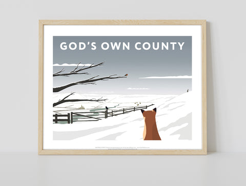 God's Own County In Snow By Artist Richard O'Neill Art Print