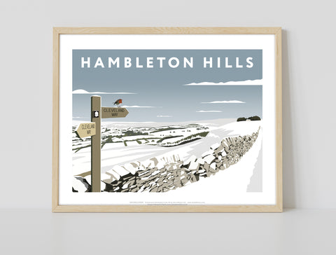 Hambleton Hills In Snow By Artist Richard O'Neill Art Print