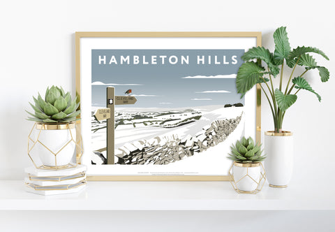 Hambleton Hills In Snow By Artist Richard O'Neill Art Print
