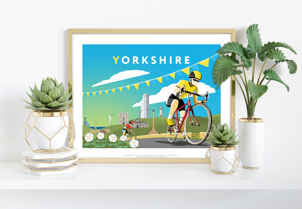 Yorkshire Cycling By Artist Richard O'Neill - Art Print