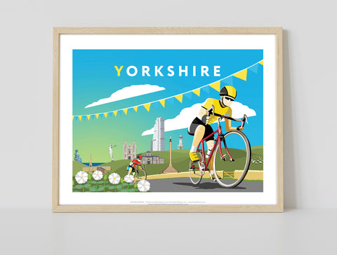 Yorkshire Cycling By Artist Richard O'Neill - Art Print