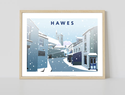 Hawes In Snow By Artist Richard O'Neill - Premium Art Print