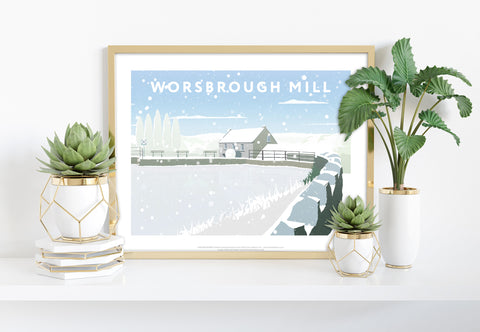 Worsbrough Mill In Snow By Artist Richard O'Neill Art Print